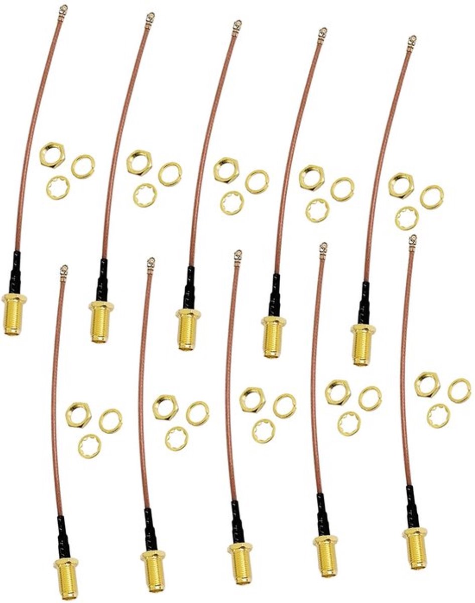 10Pcs RG-178 RF U.FL IPEX IPX Mini PCI naar SMA Female Pigtail Aerial Kabel - 4" Lengte - Antenne Kabels