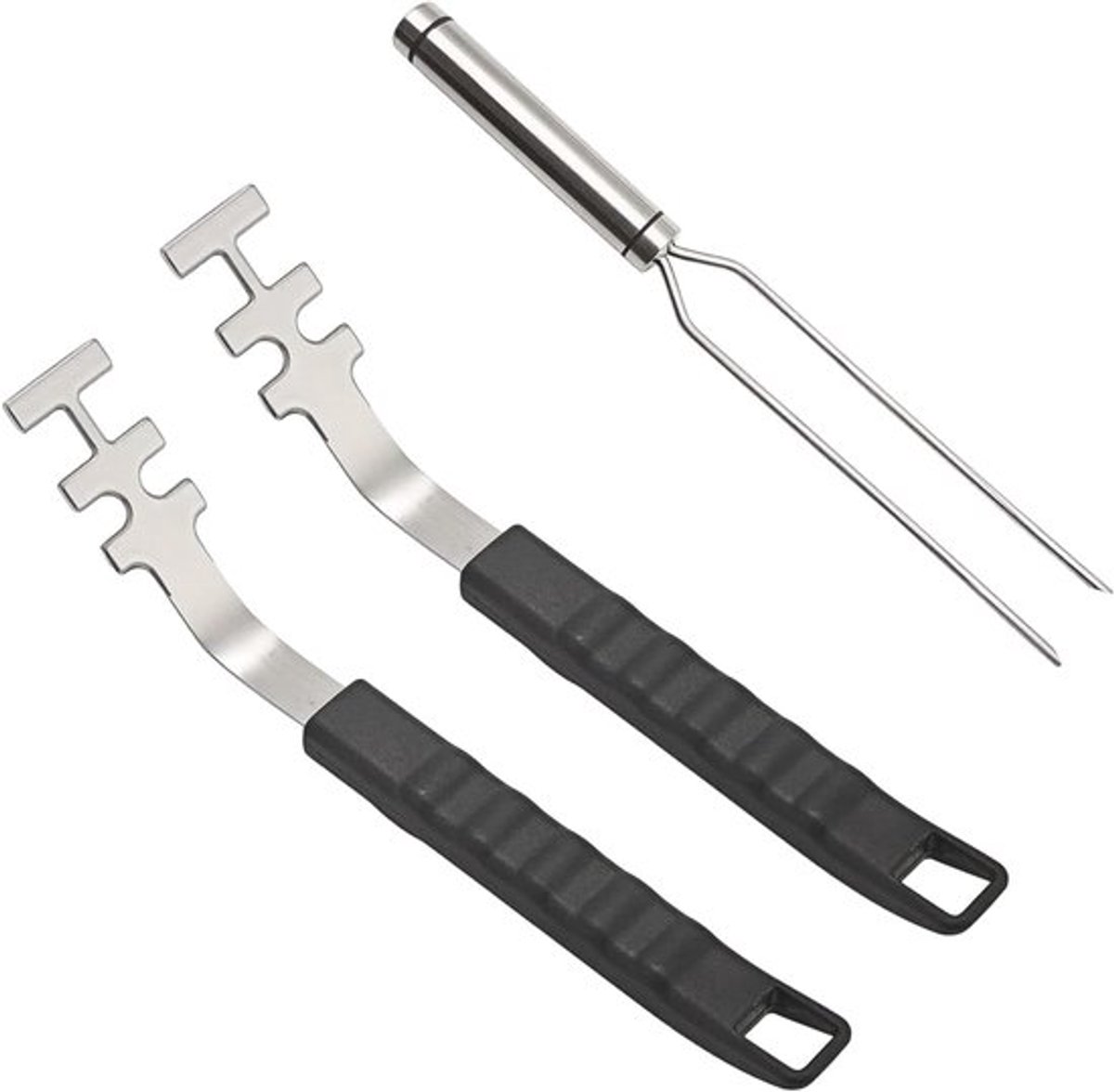voor grillrooster - bescherming tegen verbranding - 2 stuks - 27 cm - hittebestendige grillroosterlifter en 29 cm vorken - lange handgreep - grillroosterlift - gereedschap - voor thuis en camping