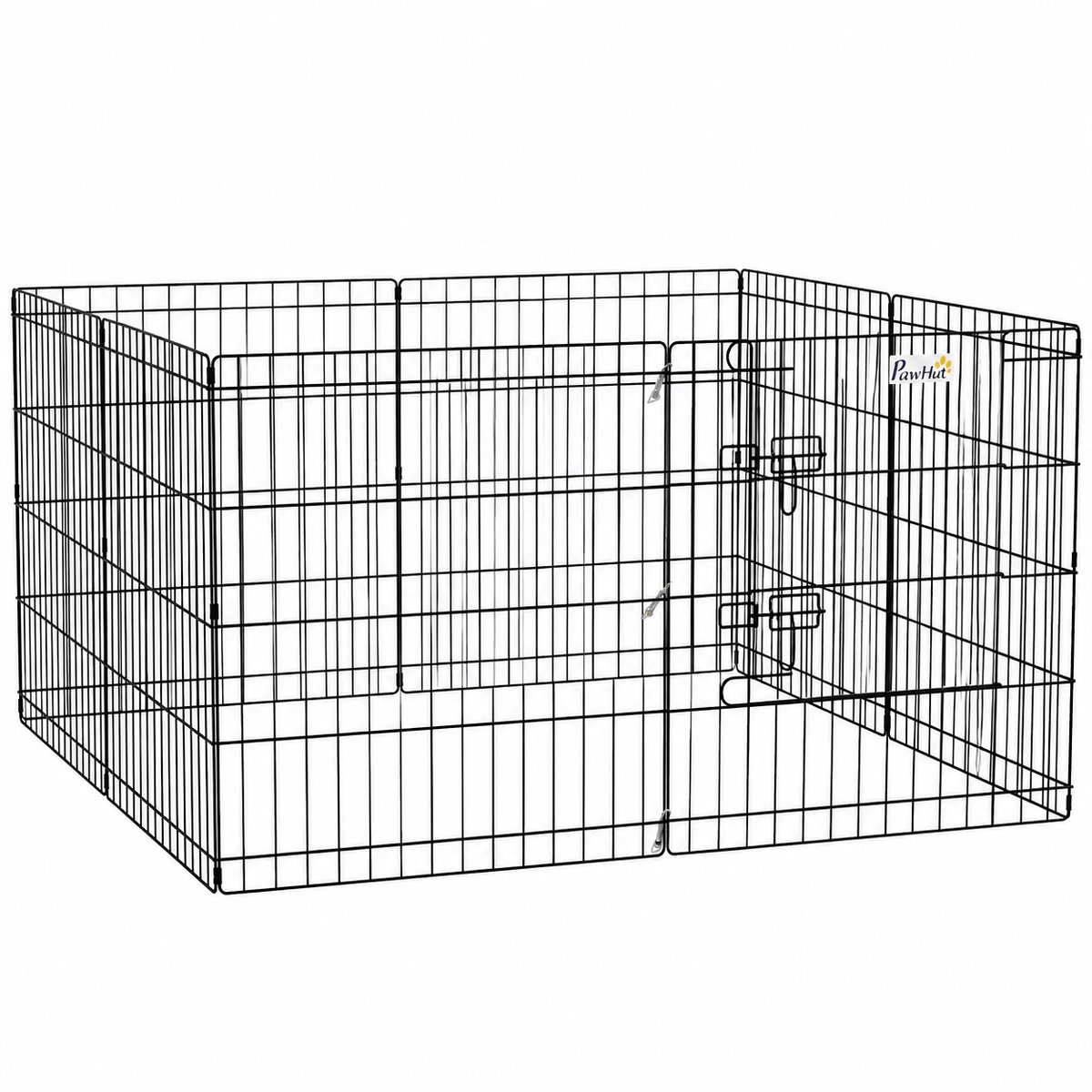 DPLUNIQ Hondenren - Dierenren - Hondenhek - Puppyren - Diverse Vormen - 1 Deur - Opvouwbaar - 61x61cm - Kleine huisdieren - Zwart