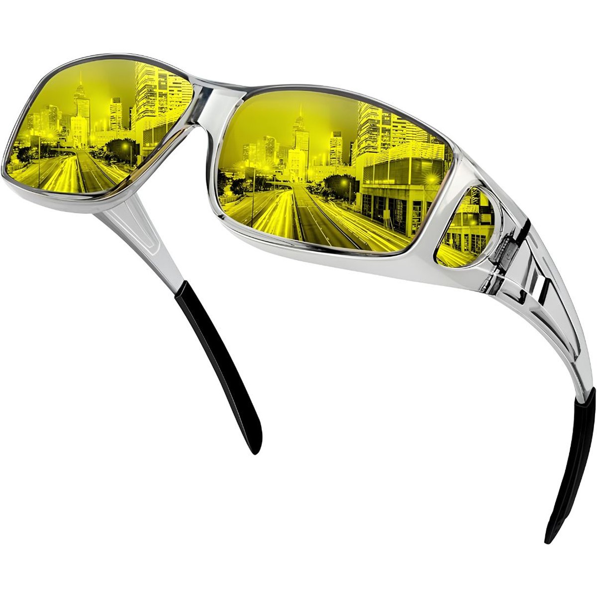 JCP® Overzetzonnebril Dames - Overzet Zonnebril Dames -Polarized - Geel/Grijs - 4cm x 6cm x 13cm