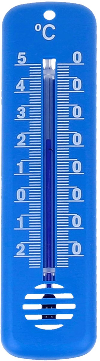 Binnen- en buitenthermometer – 14 x 3,4 cm, kunststof, turquoise groen