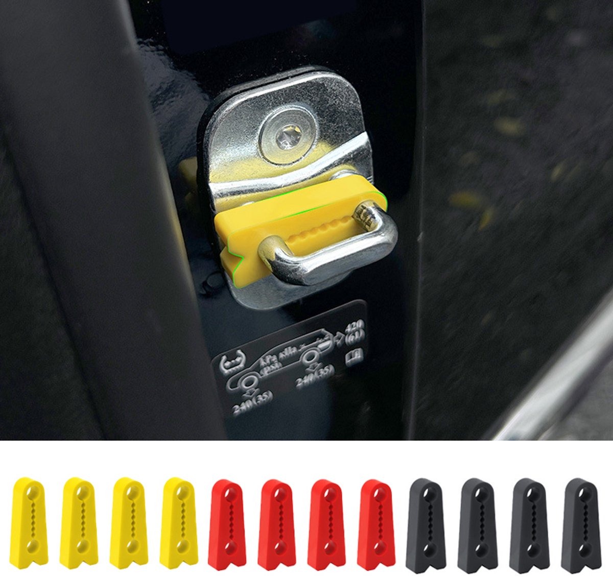 12stuks - Autodeur Slot Dempingsrubber - Afdekking voor Autodeurslot - Beschermkap voor deurslot - Auto-onderdelen - Schokdemper voor autodeur - Anti-botsingsmat voor autodeur - Geluidsabsorberende Schokdemper voor Autodeuren - 42*10 mm