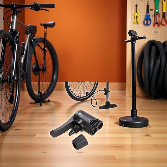 Set van 2 zwarte fietspomp adapters met 3-in-1 functie — afbeelding 2