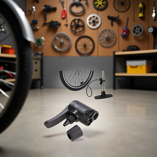 Set van 2 zwarte fietspomp adapters met 3-in-1 functie — afbeelding 3