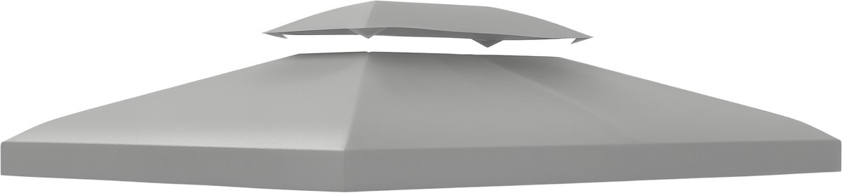 Reservedoek voor paviljoen - paviljoen - tent - 3 x 4 m, polyester - hoge dichtheid - 180 g/m²-lichtgrijs