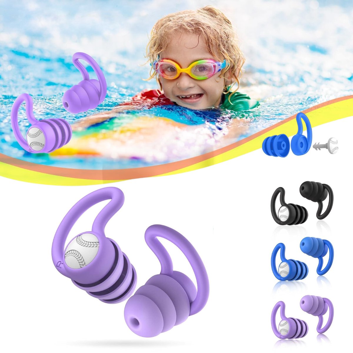 Zavio® Zwem Oordopjes Kind - Zwemmen Kinderen - Zwemoordoppen