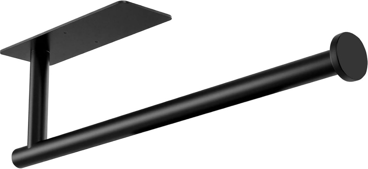 Keukenrolhouder - Zwart - 33 cm - Roestvrij Staal - Voor Keukenpapier