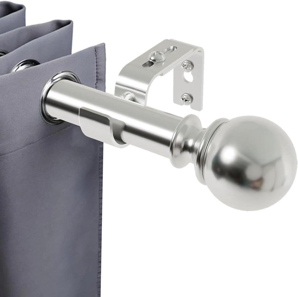 Gordijnroede Set - Gordijnstokken en Beugels - Vensterdecoratie - Verstelbare Lengte - 71-435 cm - Zilver