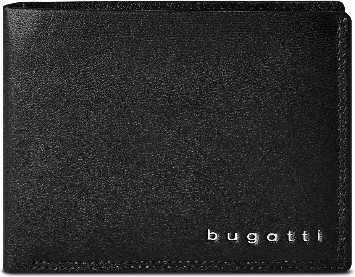 Bugatti Valencia Portemonnee RFID-bescherming Leder 12 cm - Jongens - Horizontaal - black