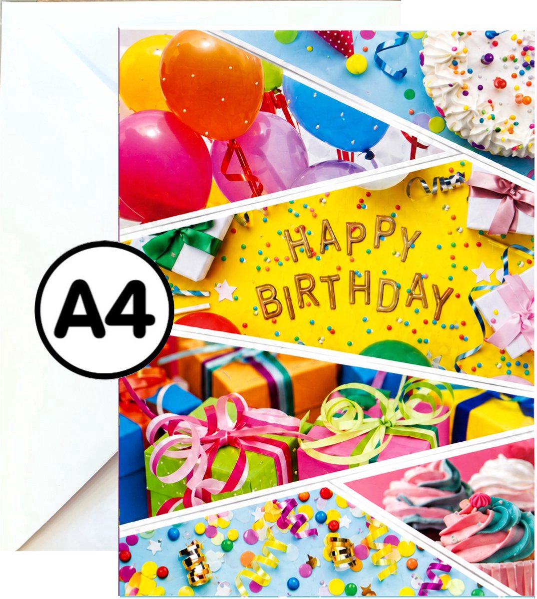 Grote Wenskaart - Happy Birthday - A4 XXL - Met Envelop