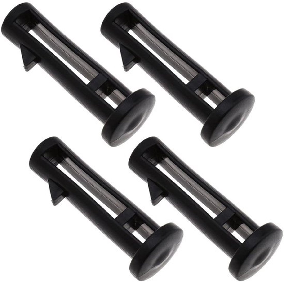 Deksel scharnier pins - Plastic - Zwart - Huishoudelijke prullenbakken - Commerciële prullenbakken - Geschikt voor wielie bins - 4 stuks 60mmx15mm.