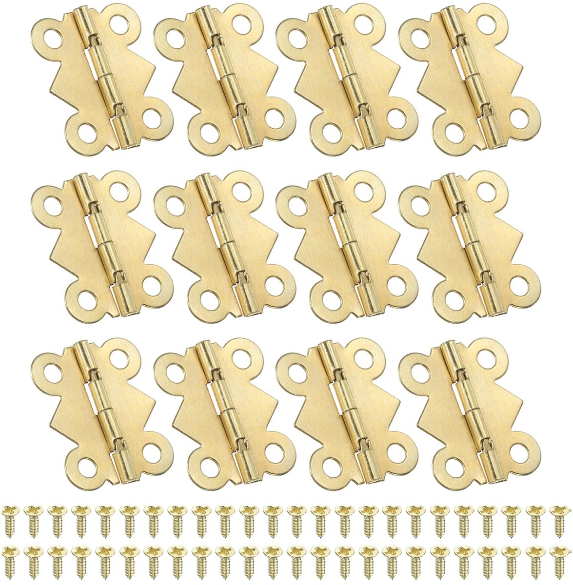Mini Scharniere - 12-delige set 180 graden klapbaar 24x20mm goudkleurig