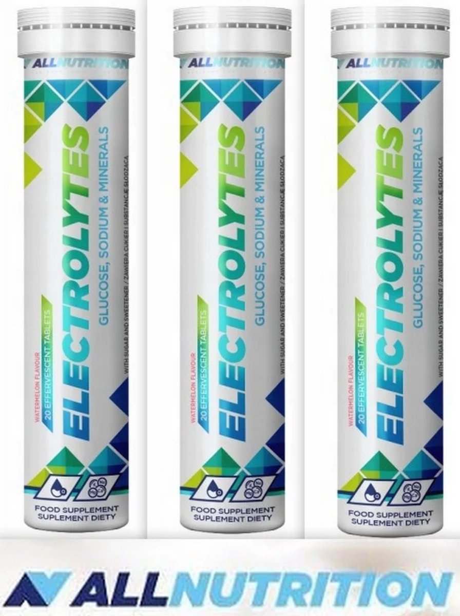 ALLNUTRITION Electrolytes – 60 bruistabletten – Watermeloensmaak – 3-pack