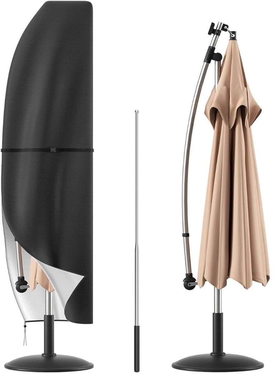 LNMsolutions® Parasolhoes - Parasolhoes Waterdicht - Beschermhoes voor Zweefparasol - Taupe - 265cm × 70cm × 50cm