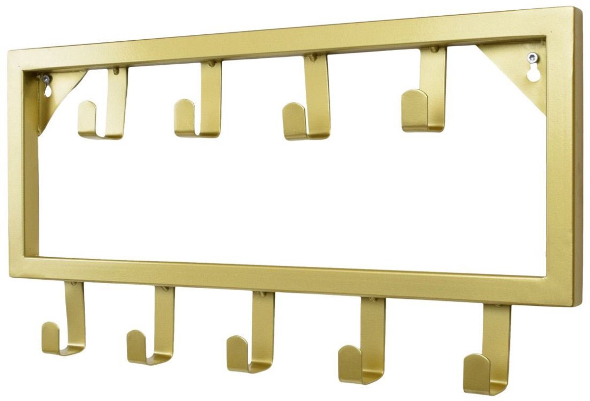 Ylumen Kapstok Fame 9 haken B 50 cm mat goud