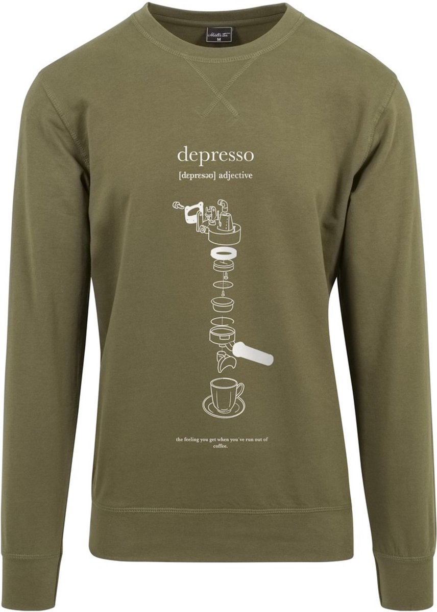 Mister Tee Depresso Crewneck sweater/trui XL Olijfgroen
