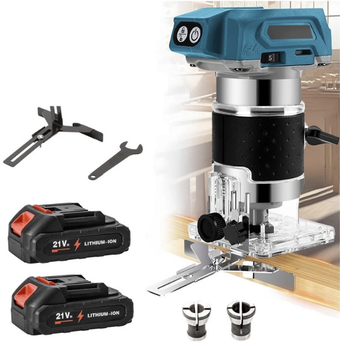 Zerova Houtfreesmachine - Freesmachine - 5 snelheden instelbaar - Houtfrees - voor houtbewerking, frezen en sleuven maken