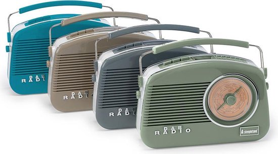 Klant Grand Logisch Steepletone draagbare retro radio DAB Dorset mokka | bol.com