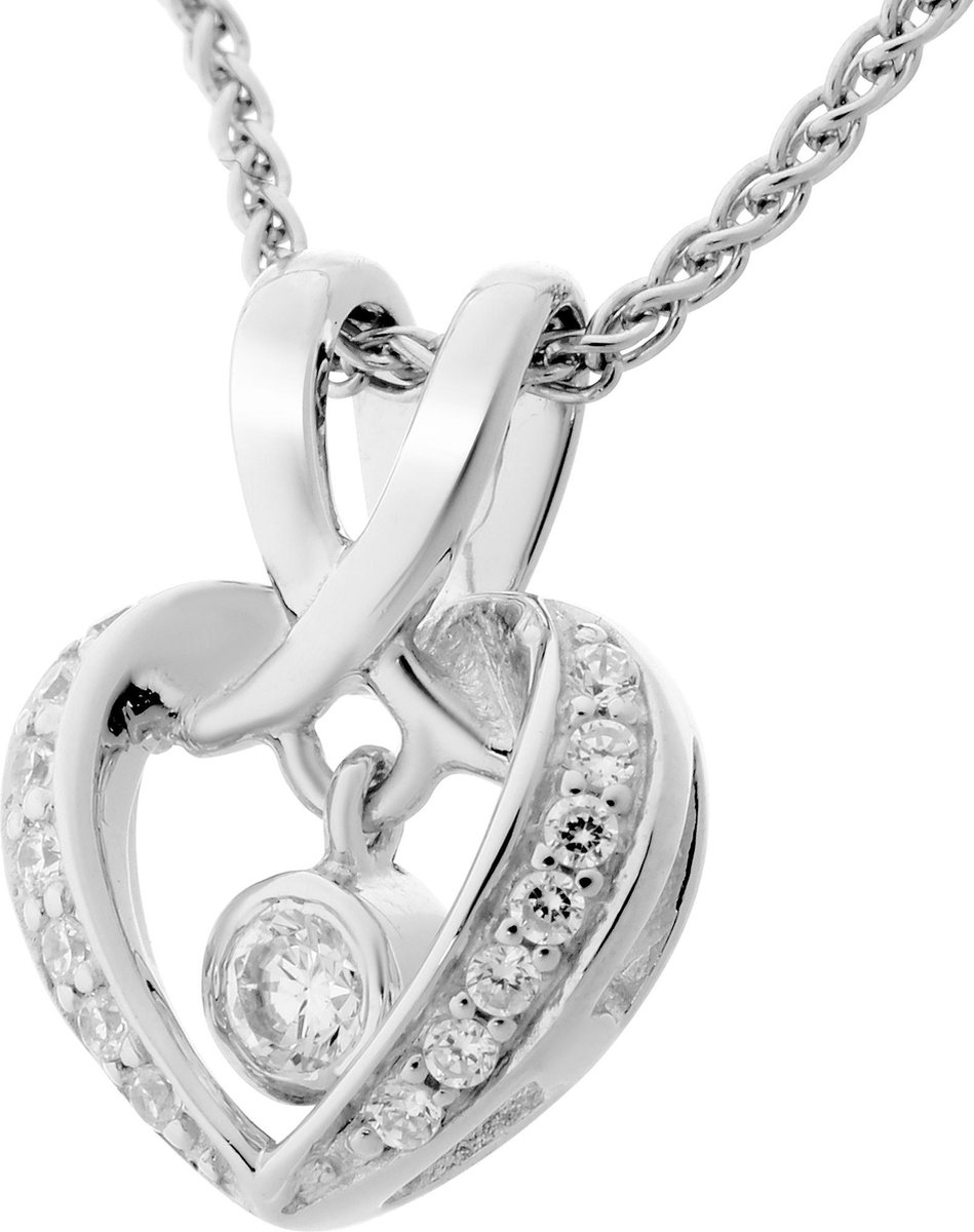 Orphelia ZH-7126 - CHAIN WITH PENDANT HEART - 925 silver - cubic zirkonia - 45 cm