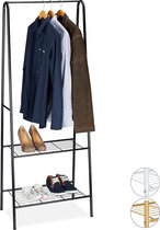 relaxdays - Kledingrek metaal - garderobe - kledingstandaard - schoenenrek - WIT