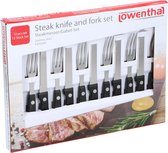 Lowenthal Steak Vork & Messen Set - 12 Delig - BBQ bestek - RVS