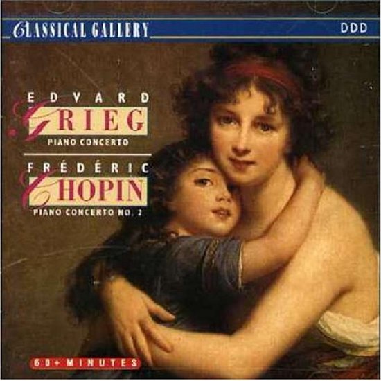 Albumhoes: Vrouw en kind omhelzen elkaar. Met "Classical Gallery", "Edvard Grieg Piano Concerto" en "Frederic Chopin Piano Concerto No. 2".