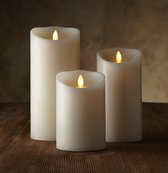 Led kaarsen set van 3 - Echte Wax - Vlamloze veilige kaars - batterij - Brandveilig - Flameless candle - Kindveilig - Realistisch bewegende vlam - Decoratie - Kerst - Tijdstimer -