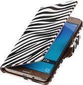 Zebra Bookstyle Hoes Geschikt voor Samsung Galaxy J7 (2016) J710F Wit