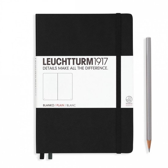 Leuchtturm1917 Notitieboek Zwart – Medium – Blanco