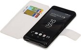 Cross Pattern TPU Bookstyle Wallet Case Hoesje voor Xperia Z3 Compact Wit