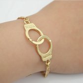 Armband met handboeien goudkleurig