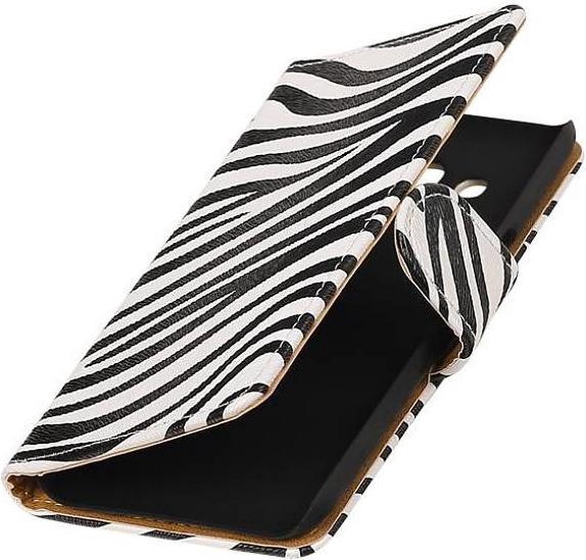 Zebra Bookstyle Hoes Geschikt voor Samsung Galaxy J2 J200F Wit