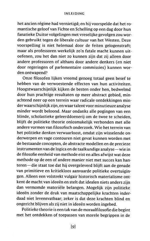 Pagina met 'INLEIDING' en tekst die de invloed van Fichte en Schelling op het politieke denken bespreekt.