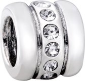 Quiges - 925 - Zilveren - Bedels -Sterling zilver - Beads - Transparante Zirkonia Kraal Charm - Geschikt – voor - alle bekende merken - Armband Z333