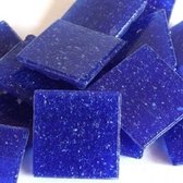 Glas mozaïek steentjes 20 x 20 mm kleur Donkerblauw ± 350 gram