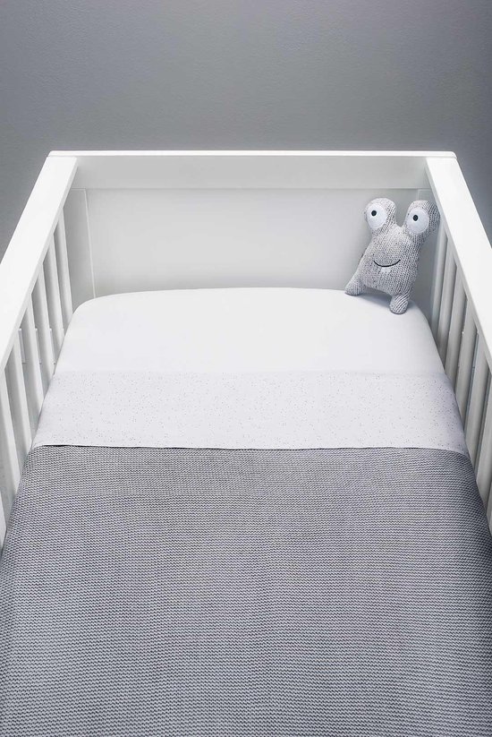 Deken 75x100cm Basic knit stone grey