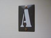 Emaille huisnummer grijs 8x12 letter A