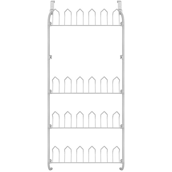 LifeGoods Schoenenrek - 12 Laags Deurhanger - 40 Paar Schoenen - Metaal - Wit De