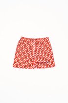 Ducksday - short - pyjama  short - elastische taille - stretch - katoen - unisex – Rood -  Wit-  Funky Red – 2 jaar - promo