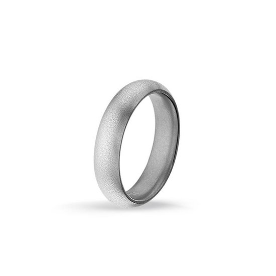 TRESOR Bolle ring satijn-glans structuur - Titanium - 5mm breed