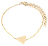 Dielay - Armband Dames - Driehoek - RVS - Lengte Verstelbaar 16-21 cm - Goudkleurig