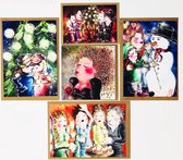 Set van 10 luxe FEELGOOD kerstkaarten handgeschilderd