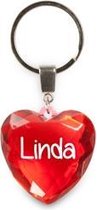 sleutelhanger - Linda - diamant hartvormig rood