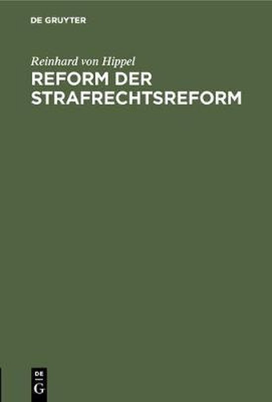 Reform der Strafrechtsreform - cover