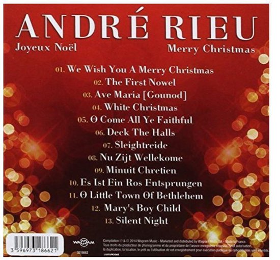 Joyeux Noel Merry Christmas, André Rieu CD (album) Muziek