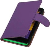 Bookstyle Wallet Case Hoesjes voor Nokia Lumia 625 Paars