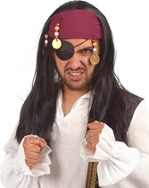 Vegaoo - Piratenpruik met hoofdband voor volwassenen - Zwart - One Size
