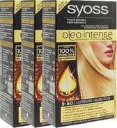 Syoss Oleo Intense 9-60 Licht blond - 3 st - voordeelverpakking
