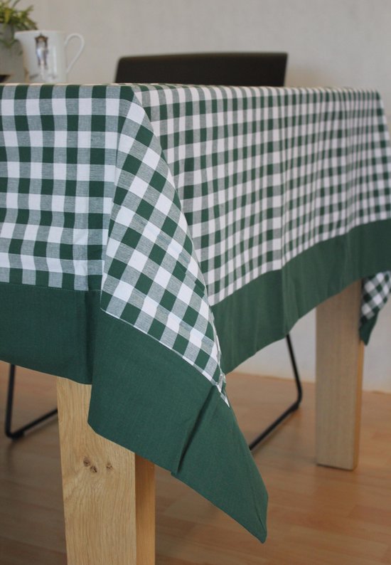 kromme verwerken Verzorger Tafelkleed geruit groen 150 x 360 (met teflon coating / strijkvrij) |  bol.com
