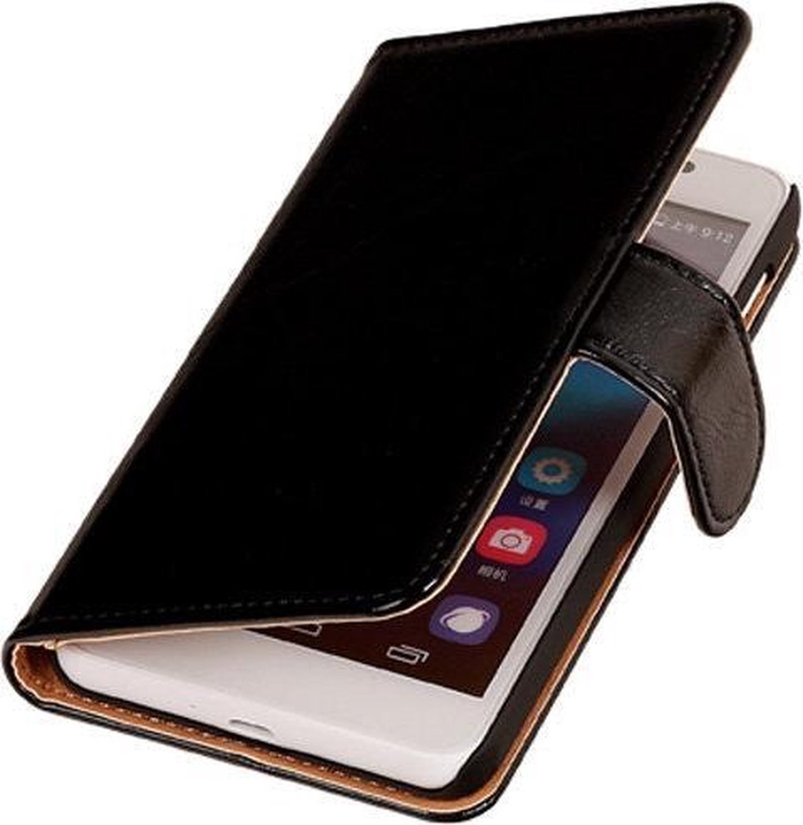 PU Leder Zwart Huawei Ascend G7 Book/Wallet Case/Cover Hoesje